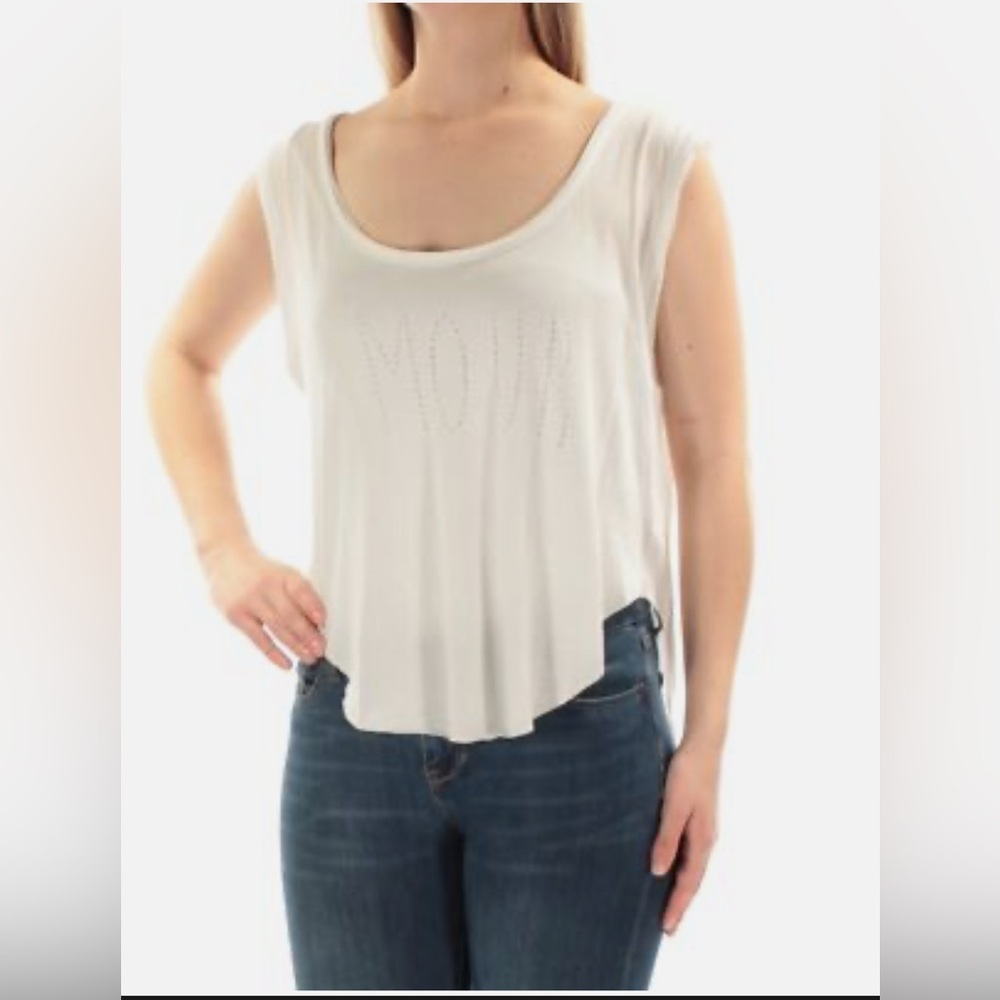 #970 Free People We The Free Tank Top White Amour Size XS